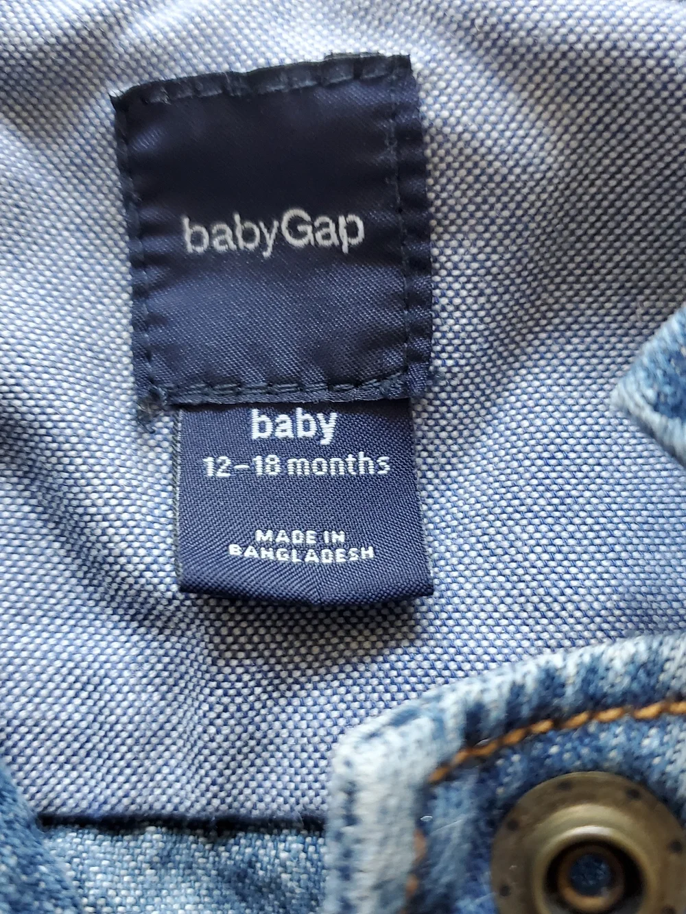 GAP Girls Light Blue Denim Jacket.  Size 12-18 Mths